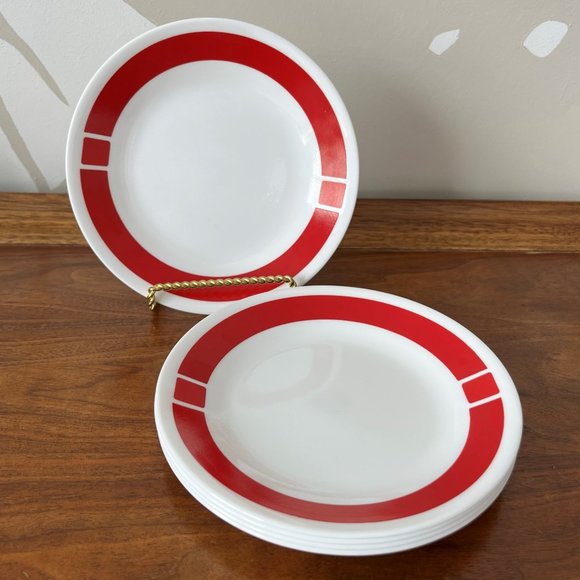 Corelle Dining 5 Corelle Urban Red Bread And Butter Plates Salad